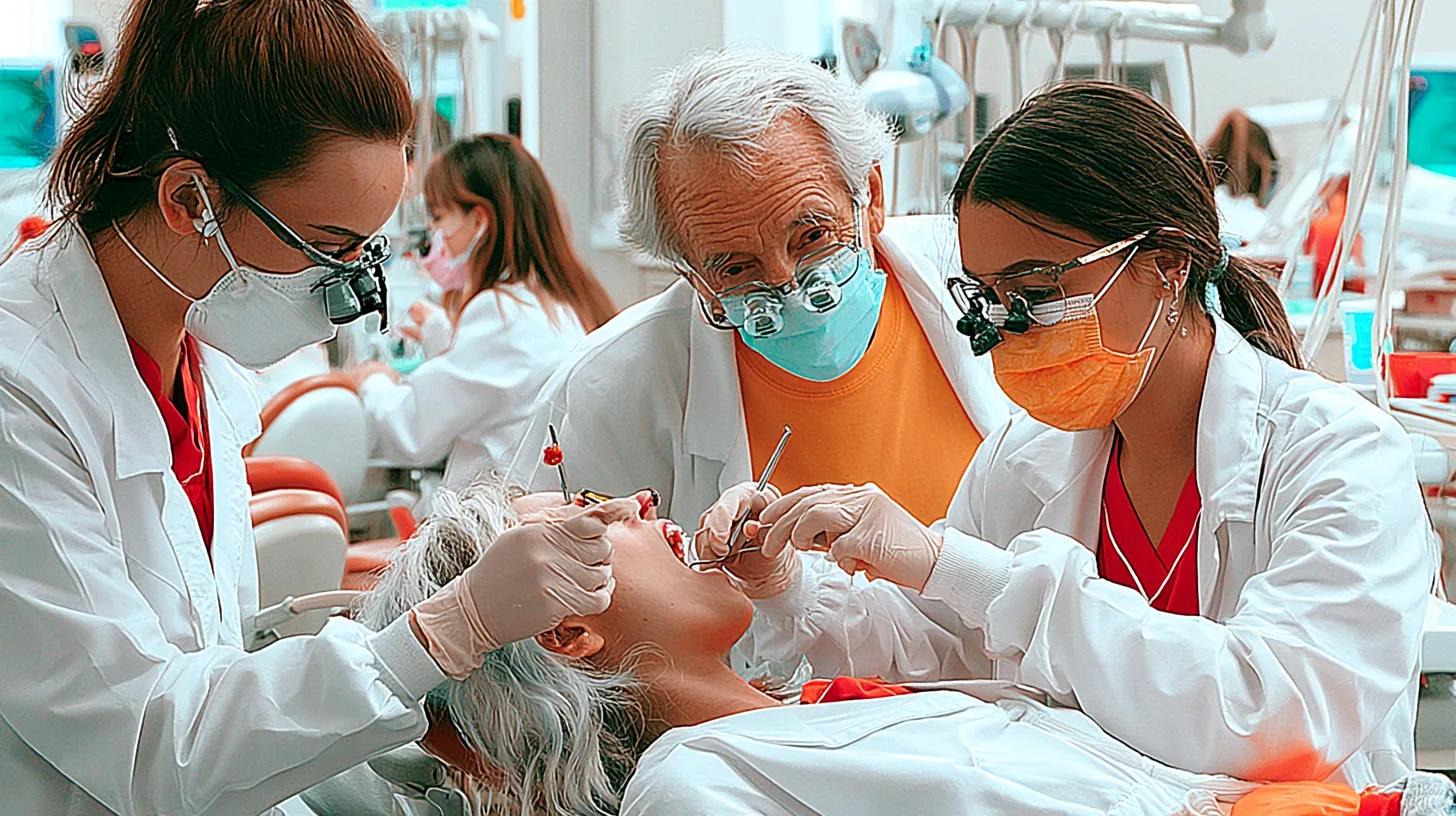 Zahnmedizinstudent behandelt unter Aufsicht einen echten Patienten – Der klinische Abschnitt